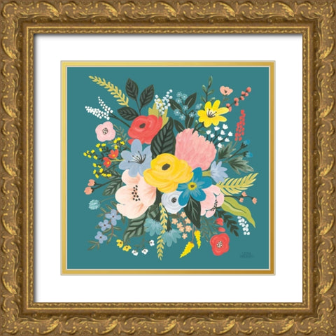 Wild Garden VII Gold Ornate Wood Framed Art Print with Double Matting by Marshall, Laura