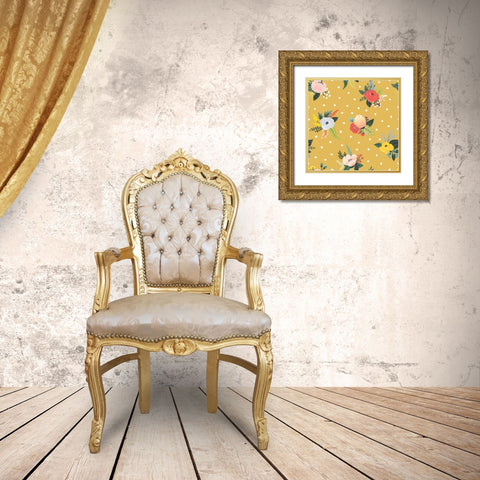 Wild Garden Pattern VC Gold Ornate Wood Framed Art Print with Double Matting by Marshall, Laura