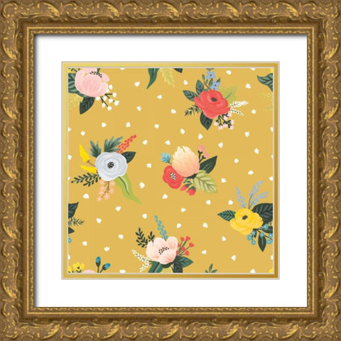 Wild Garden Pattern VC Gold Ornate Wood Framed Art Print with Double Matting by Marshall, Laura
