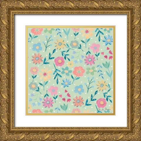 Happy Baby Pattern ID Gold Ornate Wood Framed Art Print with Double Matting by Zaman, Farida