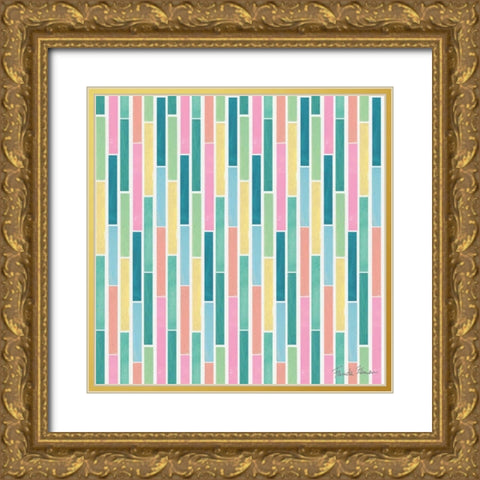 Happy Baby Pattern III Gold Ornate Wood Framed Art Print with Double Matting by Zaman, Farida