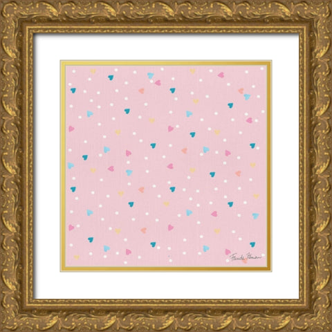 Happy Baby Pattern VB Gold Ornate Wood Framed Art Print with Double Matting by Zaman, Farida