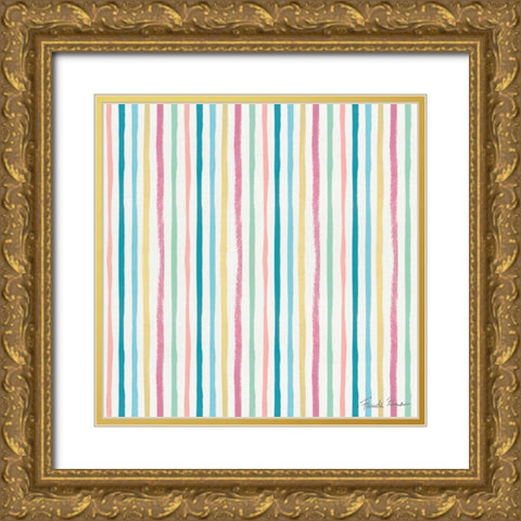Happy Baby Pattern VIIIA Gold Ornate Wood Framed Art Print with Double Matting by Zaman, Farida
