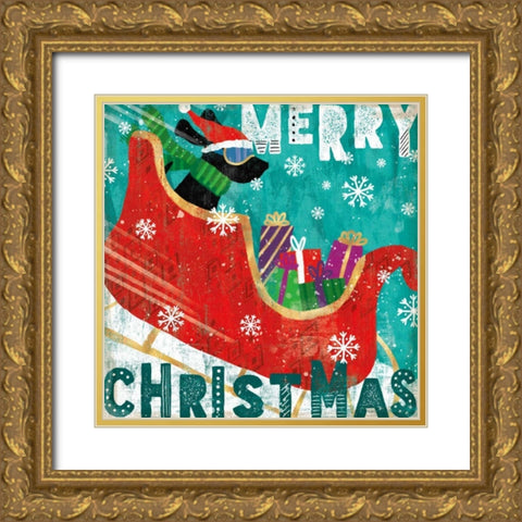 Merry Making III Gold Ornate Wood Framed Art Print with Double Matting by Charron, Veronique