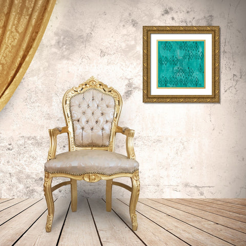 Merry Making Pattern VIB Gold Ornate Wood Framed Art Print with Double Matting by Charron, Veronique