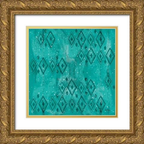 Merry Making Pattern VIB Gold Ornate Wood Framed Art Print with Double Matting by Charron, Veronique