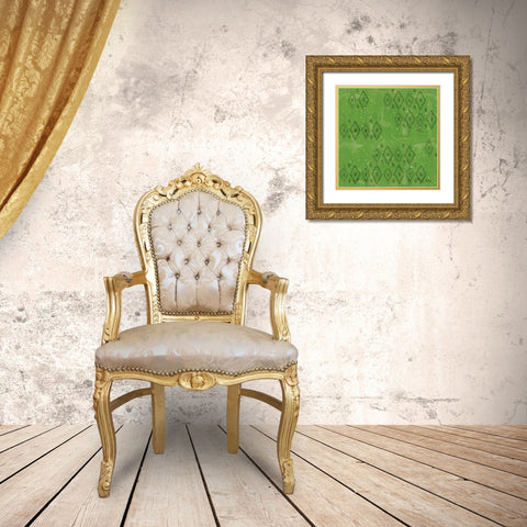 Merry Making Pattern VID Gold Ornate Wood Framed Art Print with Double Matting by Charron, Veronique