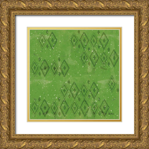 Merry Making Pattern VID Gold Ornate Wood Framed Art Print with Double Matting by Charron, Veronique