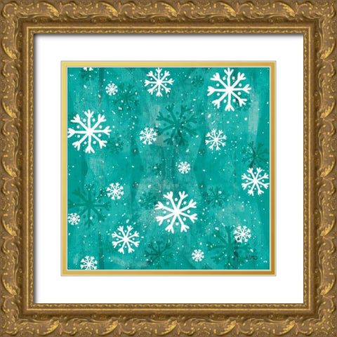 Merry Making Pattern VIIA Gold Ornate Wood Framed Art Print with Double Matting by Charron, Veronique