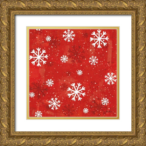 Merry Making Pattern VIIB Gold Ornate Wood Framed Art Print with Double Matting by Charron, Veronique