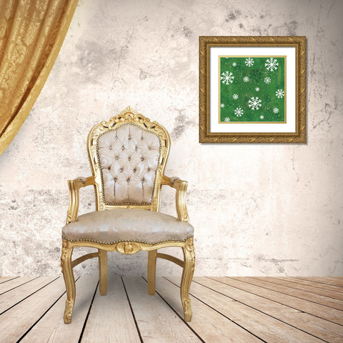 Merry Making Pattern VIID Gold Ornate Wood Framed Art Print with Double Matting by Charron, Veronique