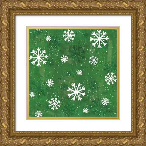 Merry Making Pattern VIID Gold Ornate Wood Framed Art Print with Double Matting by Charron, Veronique