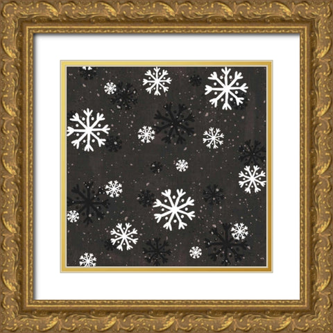 Merry Making Pattern VIIE Gold Ornate Wood Framed Art Print with Double Matting by Charron, Veronique