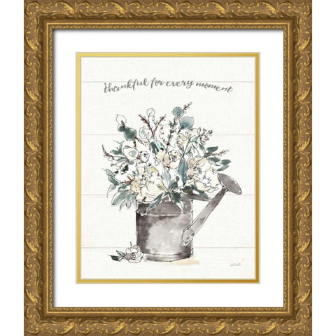 Modern Farmhouse IV Thankful Gold Ornate Wood Framed Art Print with Double Matting by Tavoletti, Anne