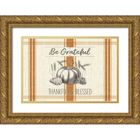 Autumn Farmhouse I v2 Gold Ornate Wood Framed Art Print with Double Matting by Pela Studio