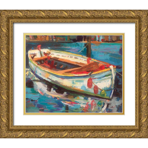 Solo Boat Gold Ornate Wood Framed Art Print with Double Matting by Vertentes, Jeanette