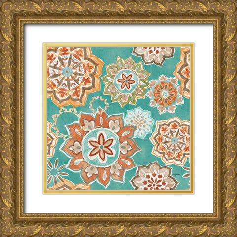 Autumn Friends Pattern IC Gold Ornate Wood Framed Art Print with Double Matting by Urban, Mary