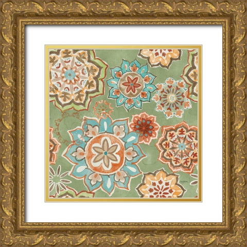 Autumn Friends Pattern IF Gold Ornate Wood Framed Art Print with Double Matting by Urban, Mary