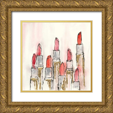 Fashion First IV Gold Ornate Wood Framed Art Print with Double Matting by Paschke, Chris