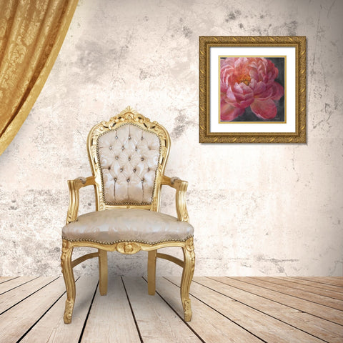 Vivid Floral I Crop Gold Ornate Wood Framed Art Print with Double Matting by Nai, Danhui