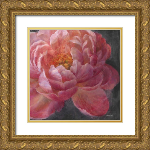 Vivid Floral I Crop Gold Ornate Wood Framed Art Print with Double Matting by Nai, Danhui