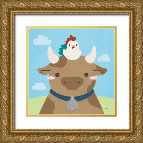 Barn Buddies I Gold Ornate Wood Framed Art Print with Double Matting by Hershey, Moira