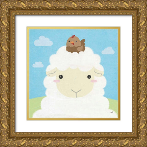 Barn Buddies III Gold Ornate Wood Framed Art Print with Double Matting by Hershey, Moira