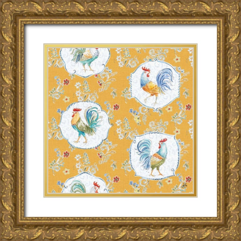Morning Bloom Pattern IE Gold Ornate Wood Framed Art Print with Double Matting by Brissonnet, Daphne