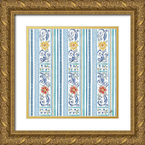 Morning Bloom Pattern V Gold Ornate Wood Framed Art Print with Double Matting by Brissonnet, Daphne