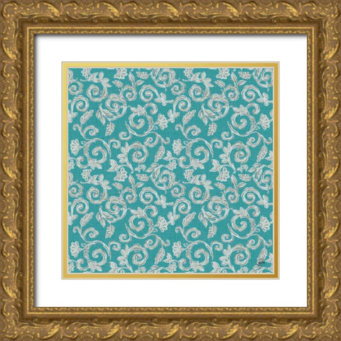 Morning Bloom Pattern VIIB Gold Ornate Wood Framed Art Print with Double Matting by Brissonnet, Daphne