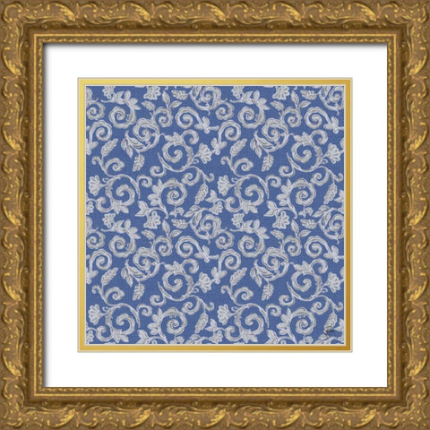 Morning Bloom Pattern VIID Gold Ornate Wood Framed Art Print with Double Matting by Brissonnet, Daphne