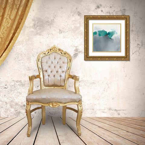 Dark to Light Peacock Gold Ornate Wood Framed Art Print with Double Matting by Schick, Mike