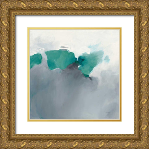 Dark to Light Peacock Gold Ornate Wood Framed Art Print with Double Matting by Schick, Mike