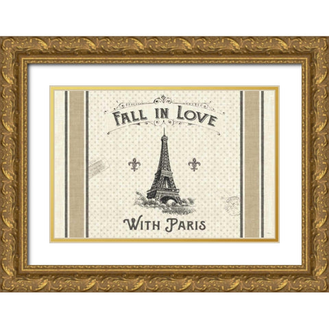 Paris Farmhouse I Gold Ornate Wood Framed Art Print with Double Matting by Pela Studio