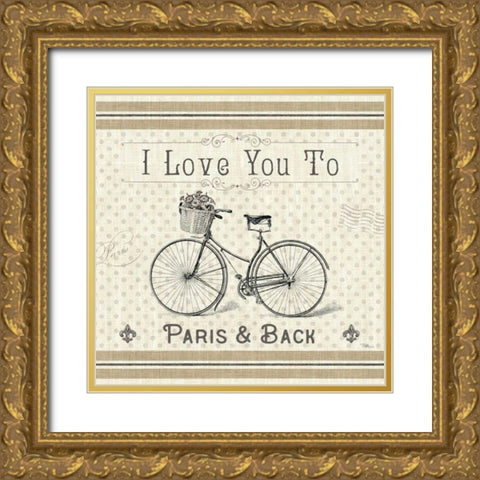 Paris Farmhouse III Gold Ornate Wood Framed Art Print with Double Matting by Pela Studio