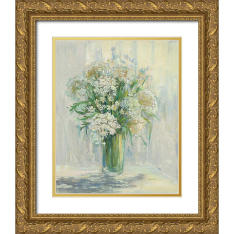 Radiant Lace Neutral Gold Ornate Wood Framed Art Print with Double Matting by Rowan, Carol