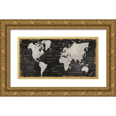 Colorful World I Black Gold Ornate Wood Framed Art Print with Double Matting by Wiens, James