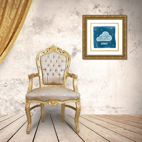 Night Sky Goodnight Gold Ornate Wood Framed Art Print with Double Matting by Hershey, Moira