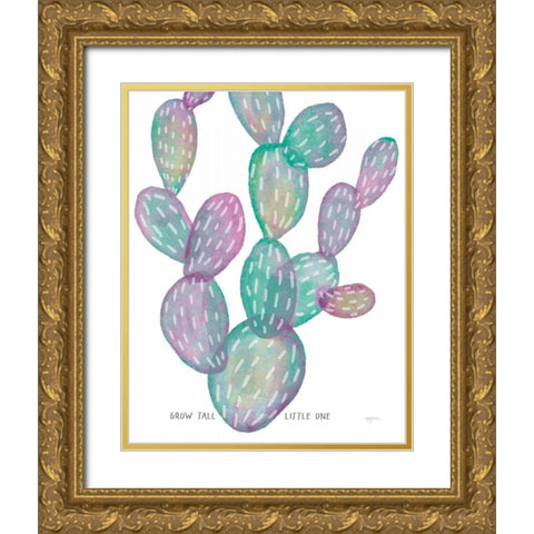 Lovely Llamas Cactus Grow Gold Ornate Wood Framed Art Print with Double Matting by Urban, Mary