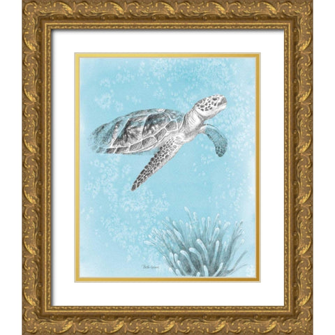 Coastal Sea Life I v2 Gold Ornate Wood Framed Art Print with Double Matting by Grove, Beth