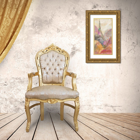 Sunrise Paris Gold Ornate Wood Framed Art Print with Double Matting by Hristova, Albena