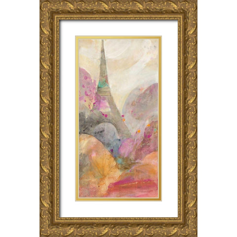 Sunrise Paris Gold Ornate Wood Framed Art Print with Double Matting by Hristova, Albena