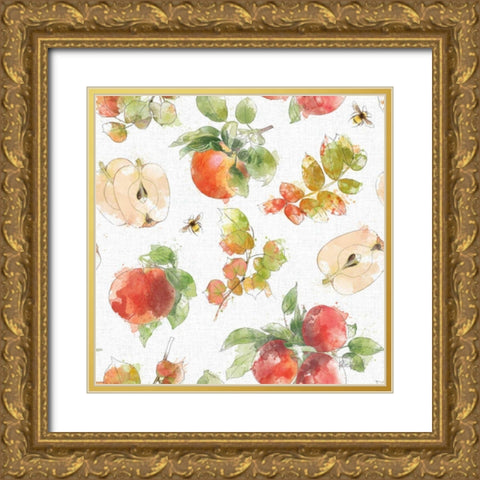 Orchard Harvest Pattern I Gold Ornate Wood Framed Art Print with Double Matting by Pertiet, Katie