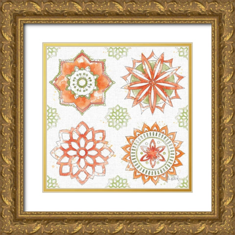 Orchard Harvest Pattern II Gold Ornate Wood Framed Art Print with Double Matting by Pertiet, Katie