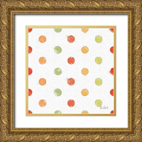 Orchard Harvest Pattern VA Gold Ornate Wood Framed Art Print with Double Matting by Pertiet, Katie