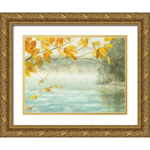 View from the Shore Gold Ornate Wood Framed Art Print with Double Matting by Nai, Danhui