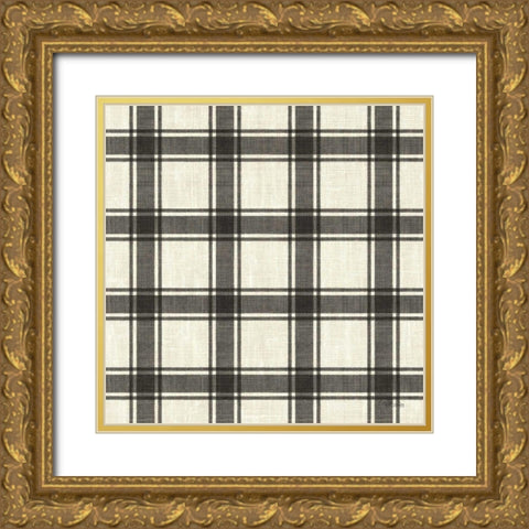 Paris Farmhouse Pattern IIA Gold Ornate Wood Framed Art Print with Double Matting by Pela Studio