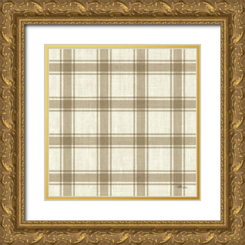 Paris Farmhouse Pattern IIB Gold Ornate Wood Framed Art Print with Double Matting by Pela Studio