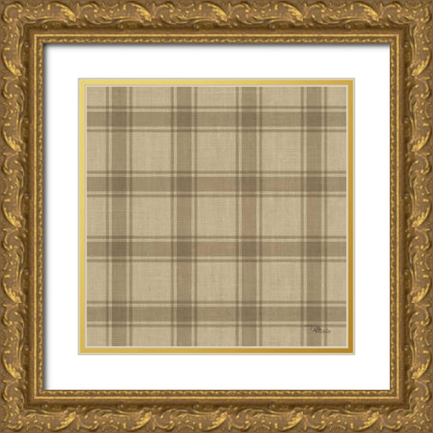 Paris Farmhouse Pattern IIF Gold Ornate Wood Framed Art Print with Double Matting by Pela Studio