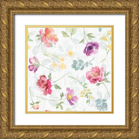 Springtime Bloom Pattern I Gold Ornate Wood Framed Art Print with Double Matting by Grove, Beth